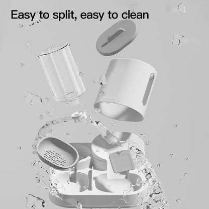 1-Pack Automatic Gravity-Fed Cat Water Dispenser & Feeder - Spill-Proof Large Capacity One-Piece Design,.