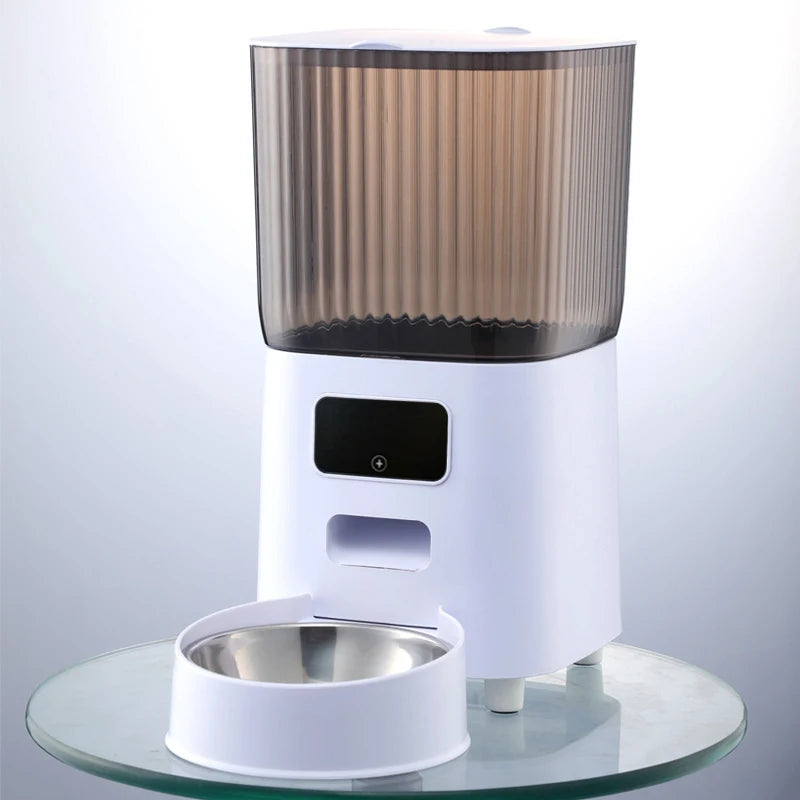 5L Double Bowls Smart Automatic Cat Feeder With Camera Cat Dry Food