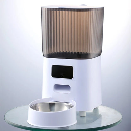 5L Double Bowls Smart Automatic Cat Feeder With Camera Cat Dry Food