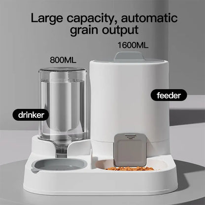 1-Pack Automatic Gravity-Fed Cat Water Dispenser & Feeder - Spill-Proof Large Capacity One-Piece Design,.