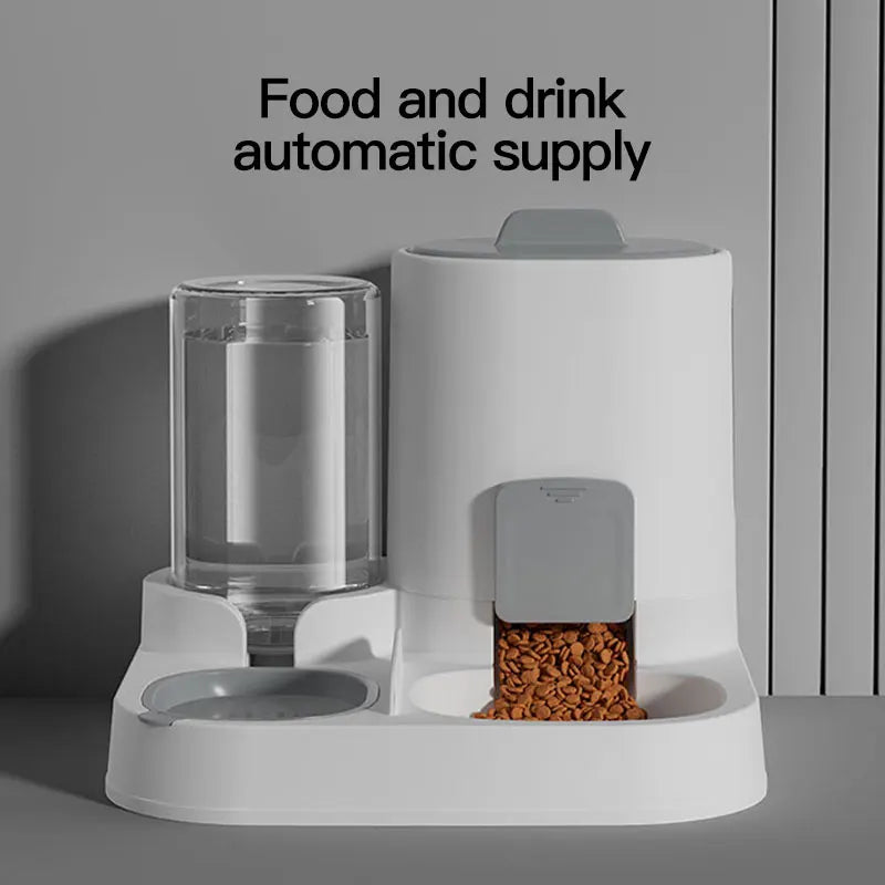 1-Pack Automatic Gravity-Fed Cat Water Dispenser & Feeder - Spill-Proof Large Capacity One-Piece Design,.