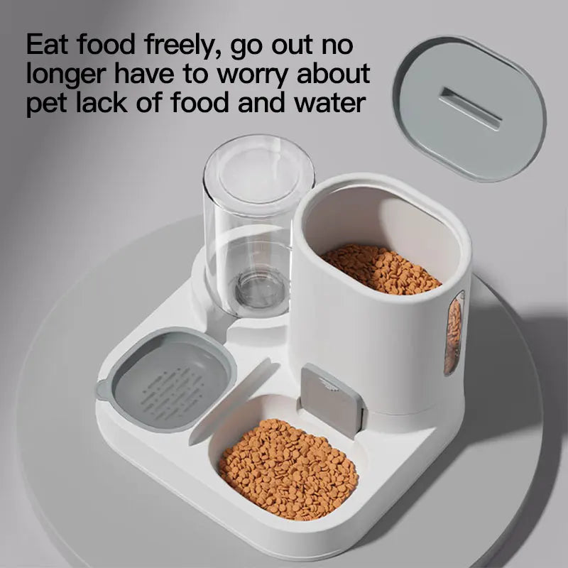 1-Pack Automatic Gravity-Fed Cat Water Dispenser & Feeder - Spill-Proof Large Capacity One-Piece Design,.