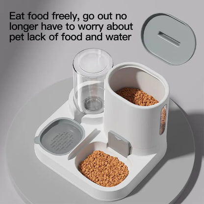 1-Pack Automatic Gravity-Fed Cat Water Dispenser & Feeder - Spill-Proof Large Capacity One-Piece Design,.