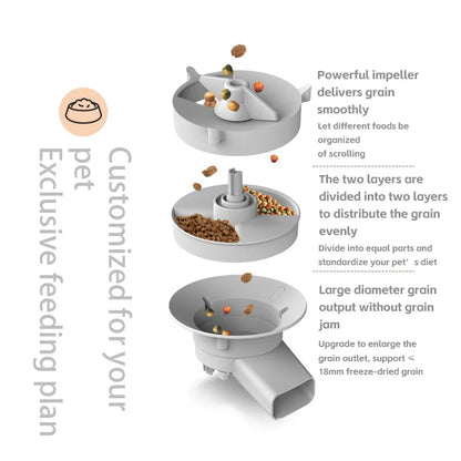 5L Double Bowls Smart Automatic Cat Feeder With Camera Cat Dry Food