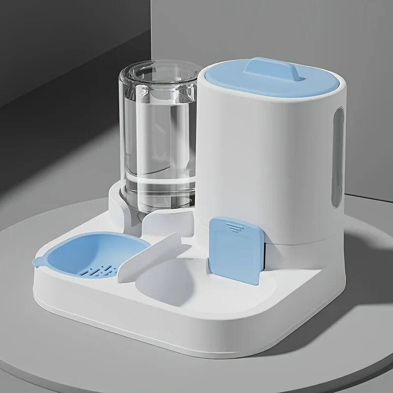 1-Pack Automatic Gravity-Fed Cat Water Dispenser & Feeder - Spill-Proof Large Capacity One-Piece Design,.