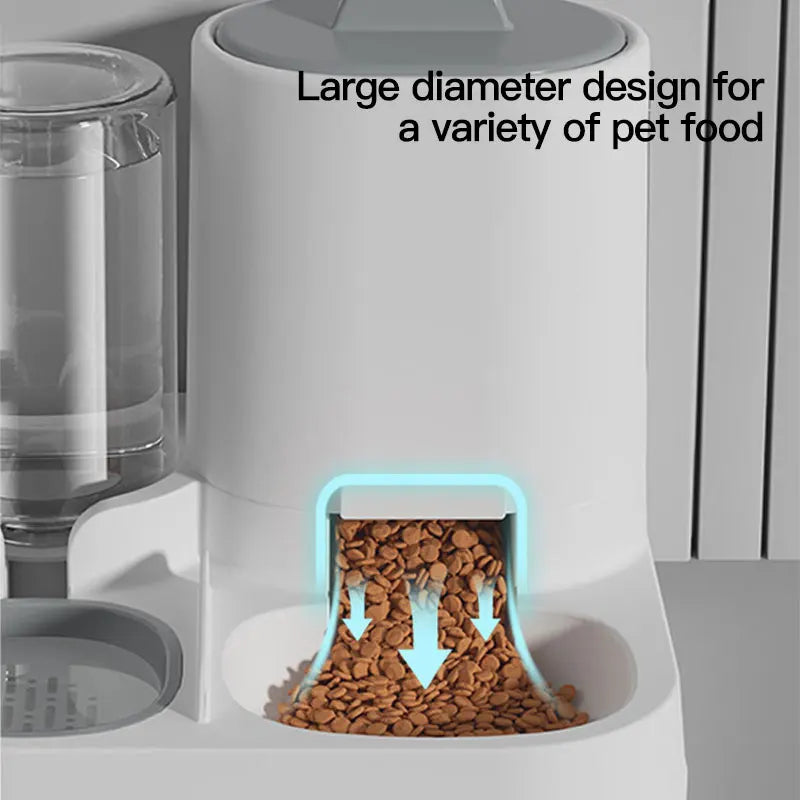 1-Pack Automatic Gravity-Fed Cat Water Dispenser & Feeder - Spill-Proof Large Capacity One-Piece Design,.