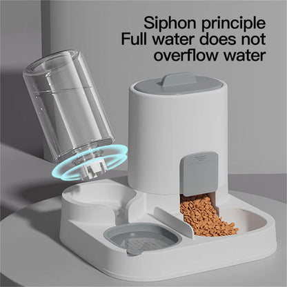 1-Pack Automatic Gravity-Fed Cat Water Dispenser & Feeder - Spill-Proof Large Capacity One-Piece Design,.